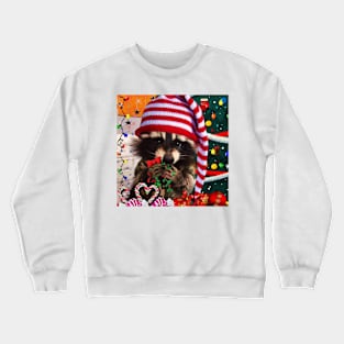 Raccoon Santa and kisses Crewneck Sweatshirt